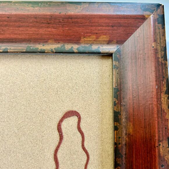 Vintage Navajo Framed Sand Art Painting of Beautiful Pottery - Picture 7 of 16